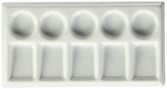 Jack Richeson JACK-420705 5-Round and 5-Slant Porcelain Palette Mixing Tray
