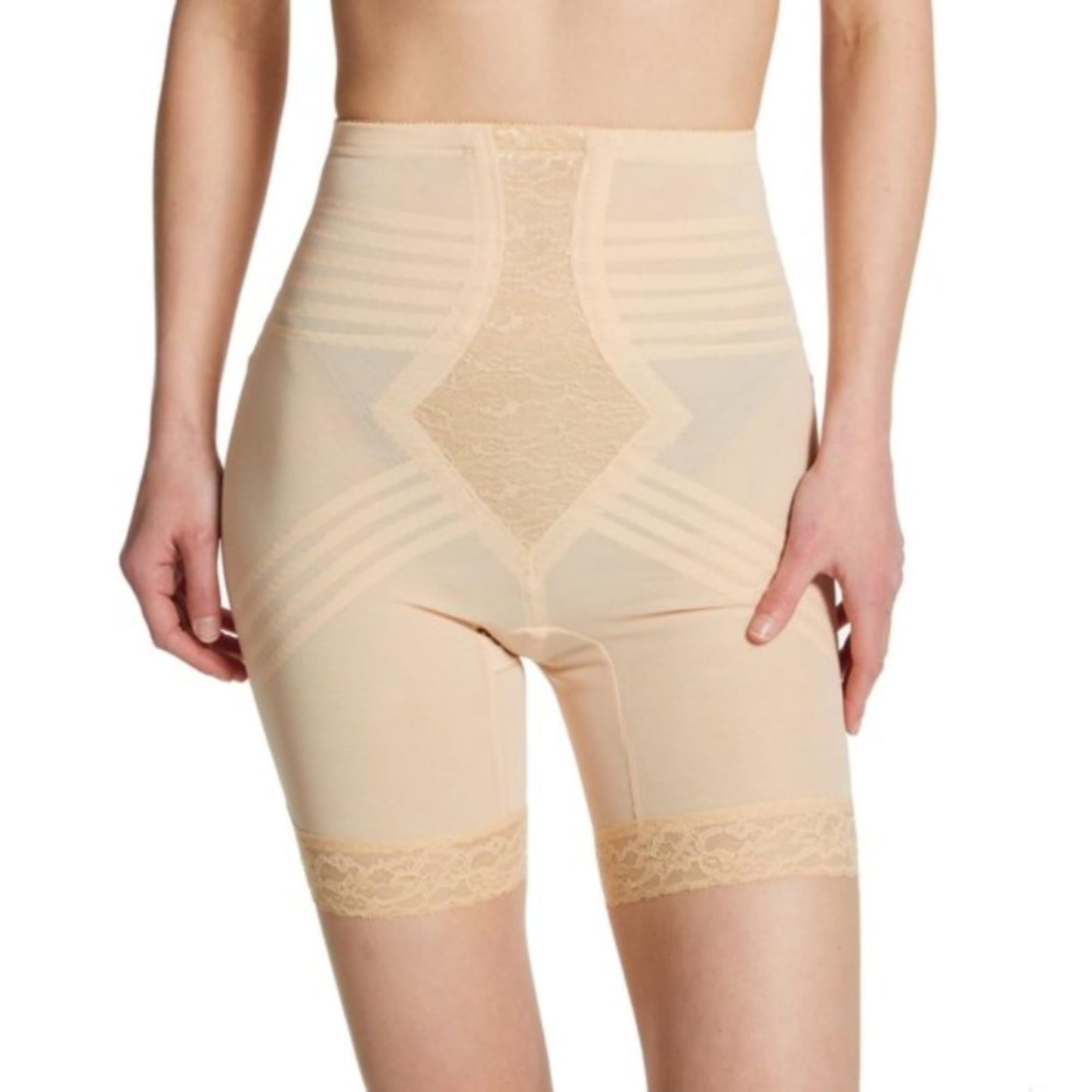 6209 High Waist Thigh Shaper | Size Sm - 15X | Made in USA | Flex Fit | No Top Roll | Firm - Extra Firm Tummy-Thigh Control