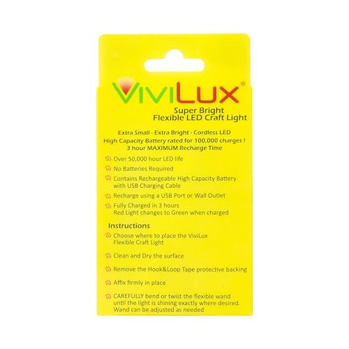 ViviLux Bright Flexible LED Craft & Sewing Light; USB Rechargeable Cordless Small Task Light for Sewing Machine, Crafting & Hobbies; This Item has Been Replaced with VLSWL03RE Rare Earth Magnet