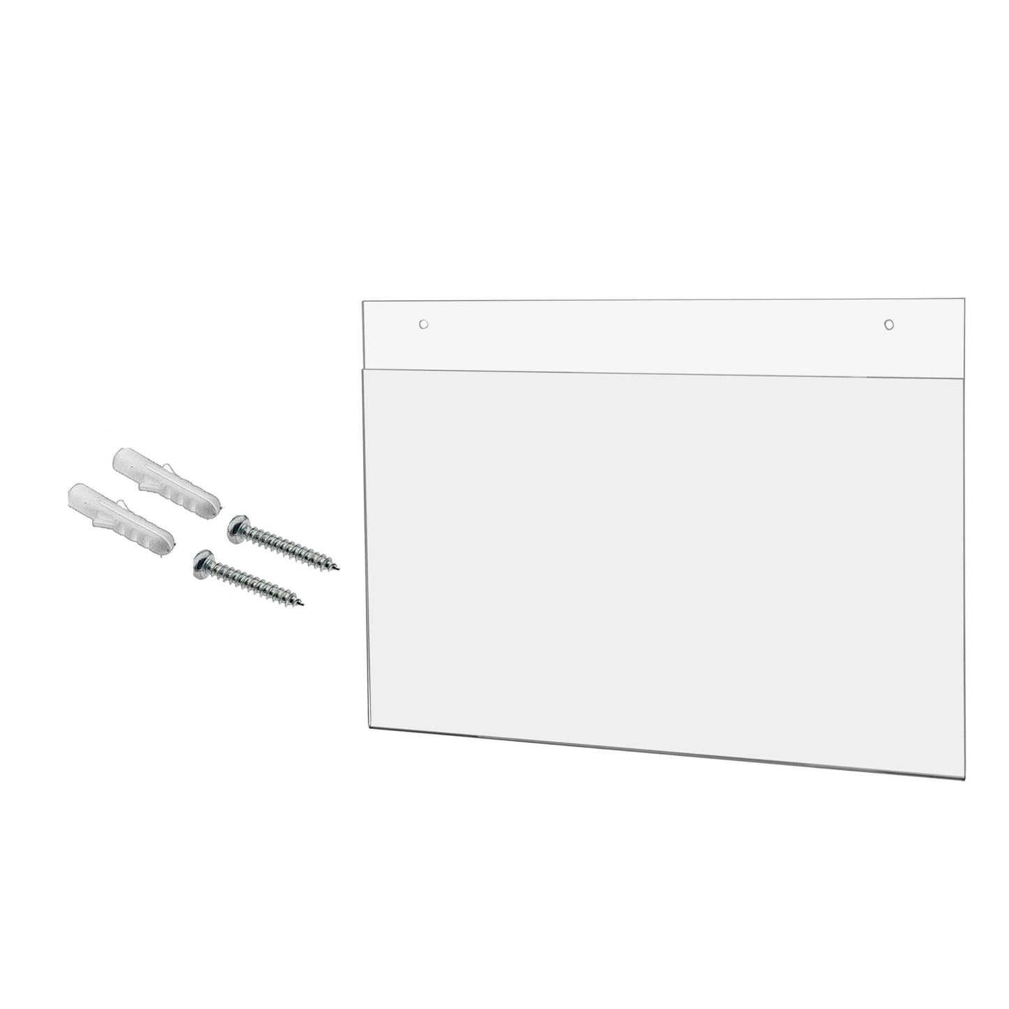 Hanging Clear Acrylic Sign Holder 14" x 8.5" with Hanging Hardware for Hours of Operation Upcoming Events and Important Notices in Offices and Healthcare Facilities by Marketing Holders