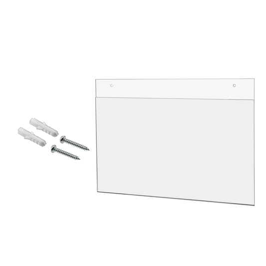 Hanging Clear Acrylic Sign Holder 14" x 8.5" with Hanging Hardware for Hours of Operation Upcoming Events and Important Notices in Offices and Healthcare Facilities by Marketing Holders