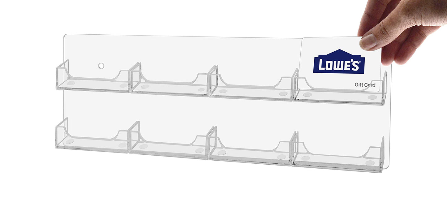 Marketing Holders Multi Pocket Premium Business Card Holder Acrylic Horizontal Wall Mount