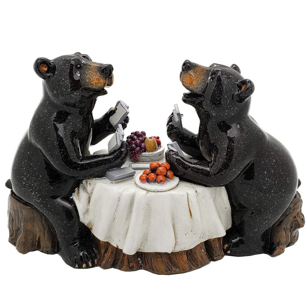 Pacific Giftware Animal World Black Bear Family Playing Cards Resin Figurine Home Decor