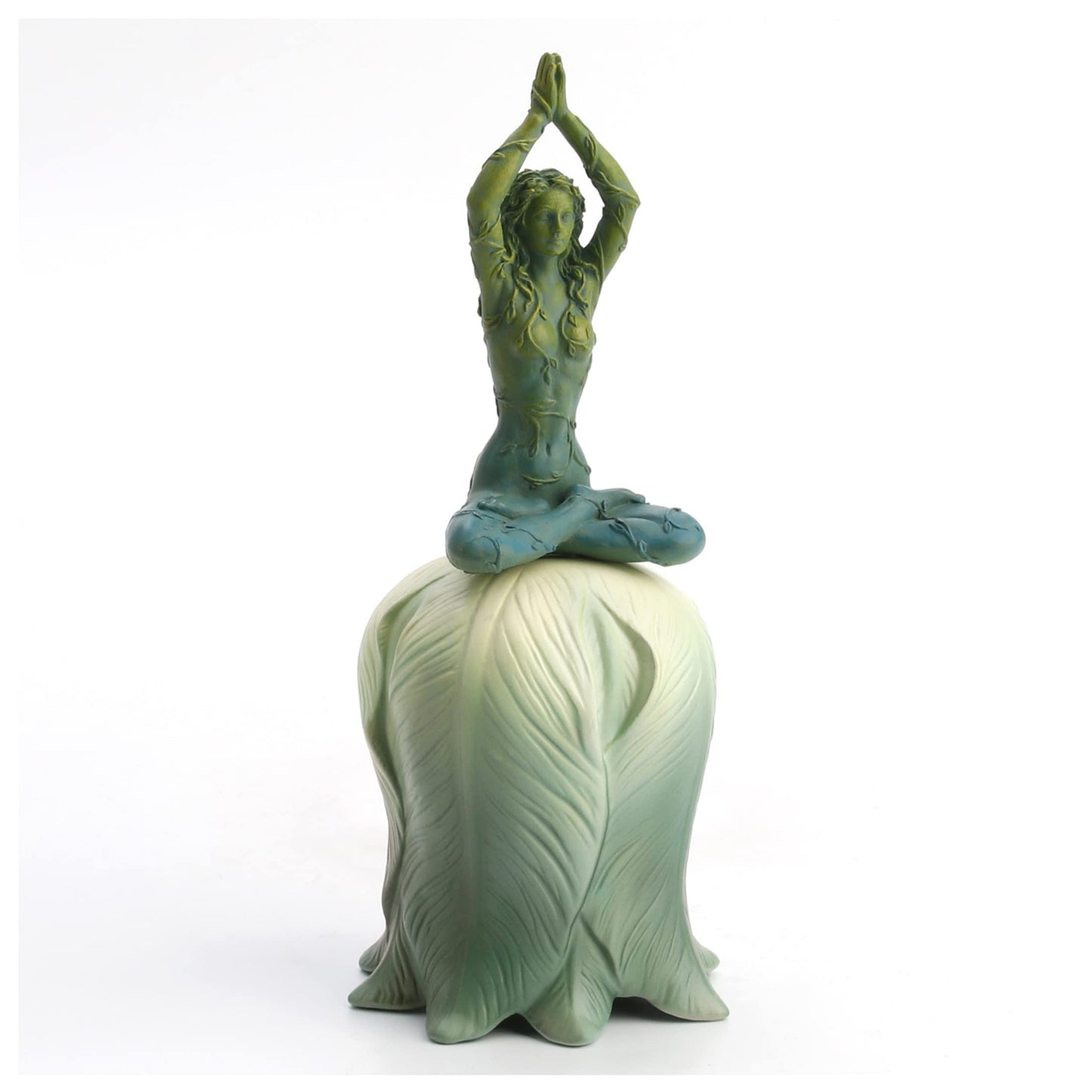 Veronese Design 6 3/4" Mother Earth Gaia Arms Raised Meditation Flower Hand Bell Resin Figurine