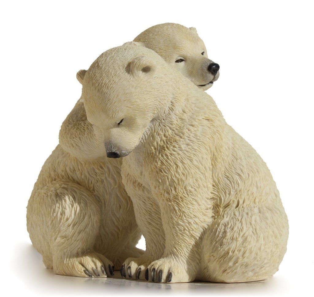 US 5.5 Inch Animal Figurine Two Polar Bear Cubs Collectible Display