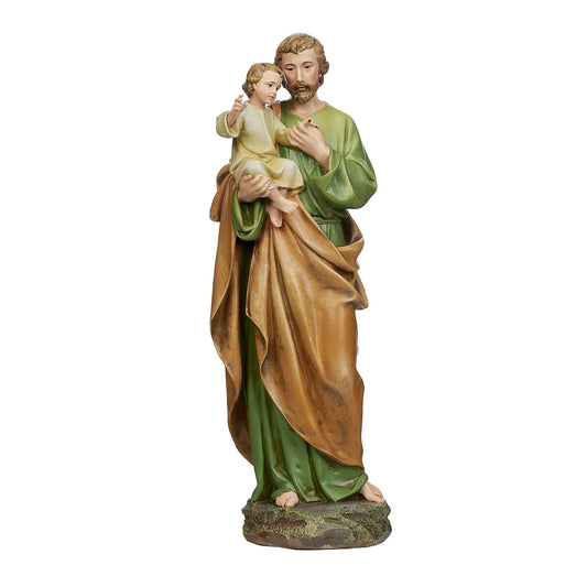 Joseph's Studio by Roman, 14" H St. Joseph and Child Jesus Figure, Religious Gift, Home Decor