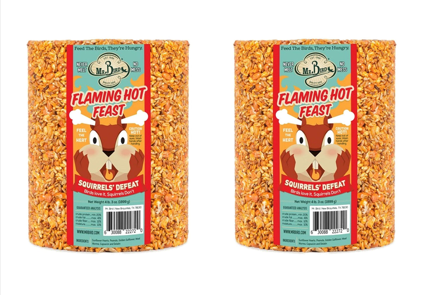 Mr. Bird Flaming Hot Feast Large Wild Bird Seed Cylinder 4 lb. 3 oz.