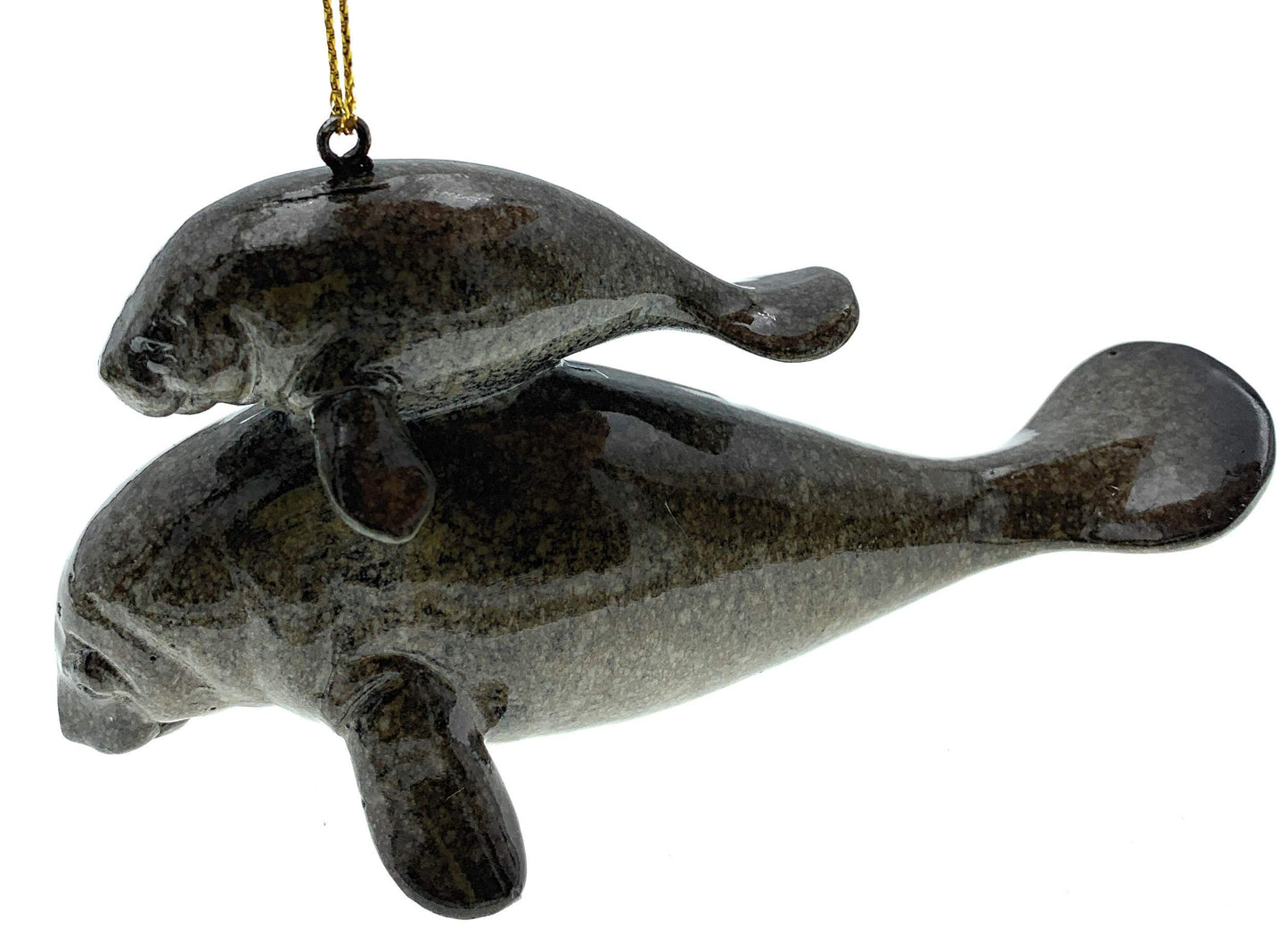 Globe Imports Manatee with Baby Calf Christmas Ornament, 4.75 Inches Long