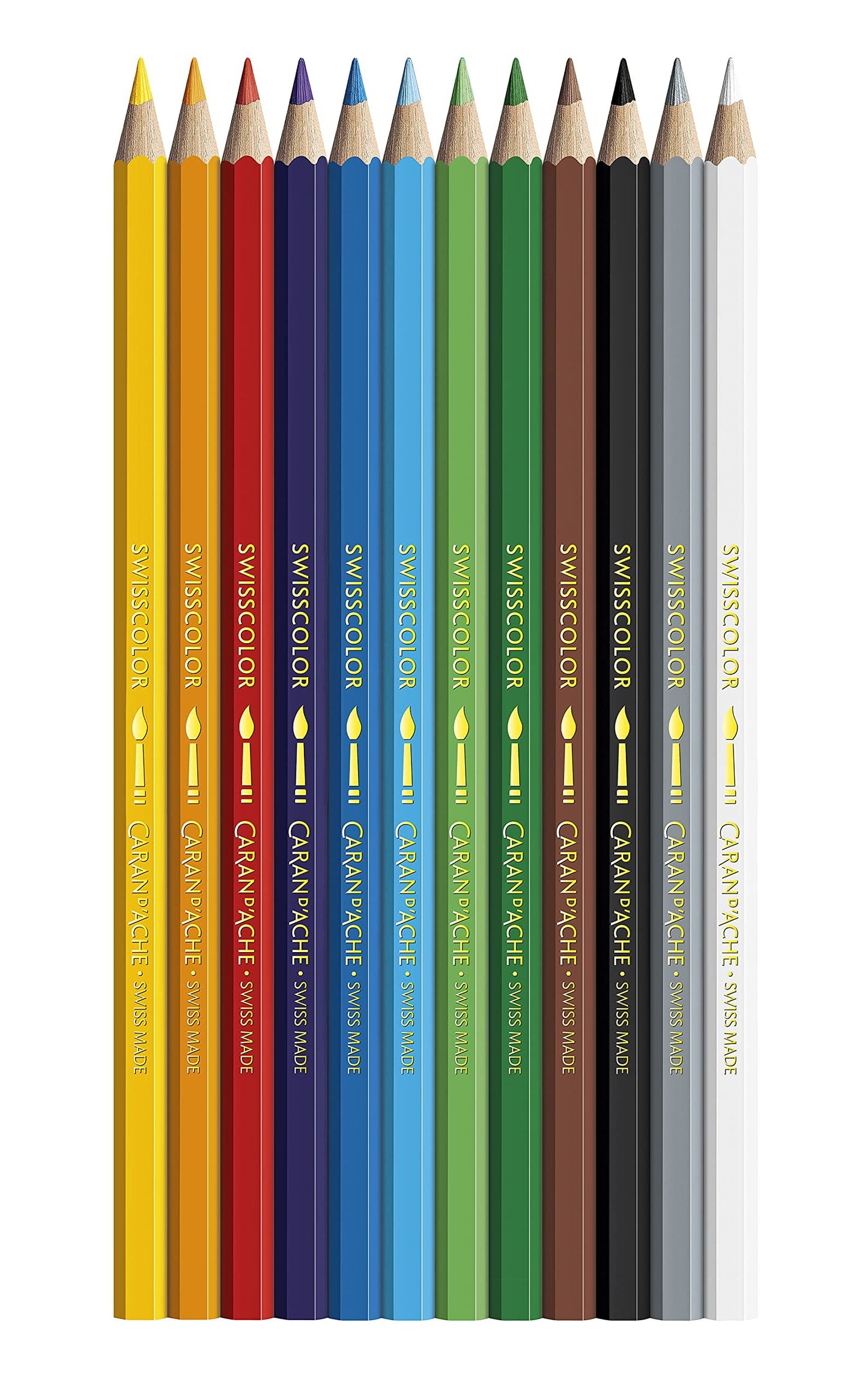 Caran D'Ache Swisscolor Cardboard Watercolor Pencil 12 Colors