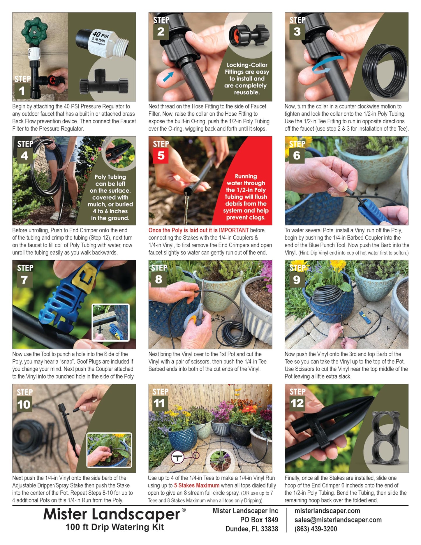 Mister Landscaper Patio & Potted Plant Drip Watering Kit