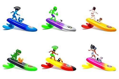 Surfer Dudes Legends & Surfer Pets Wave Powered Mini-Surfer, Pet and Surfboard Beach Toy