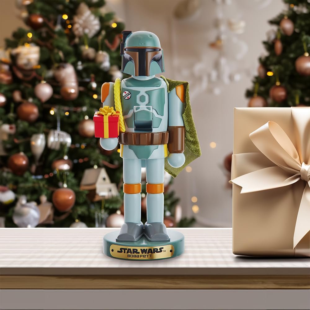 STAR WARS Kurt Adler 10-Inch Boba Fett with Present Nutcracker