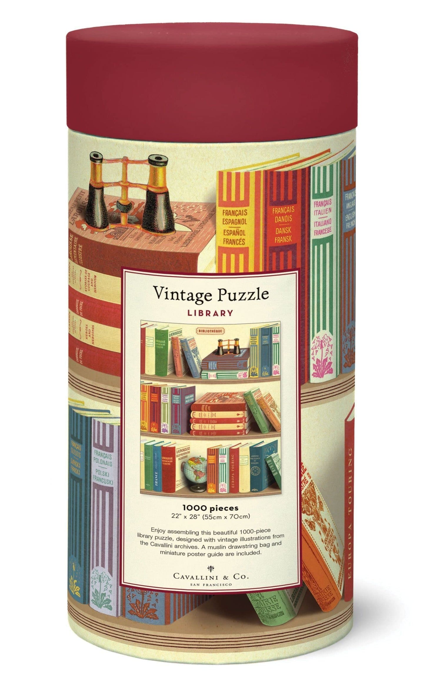 Cavallini 1000 Piece Puzzle, Library Books (PZL/Book)