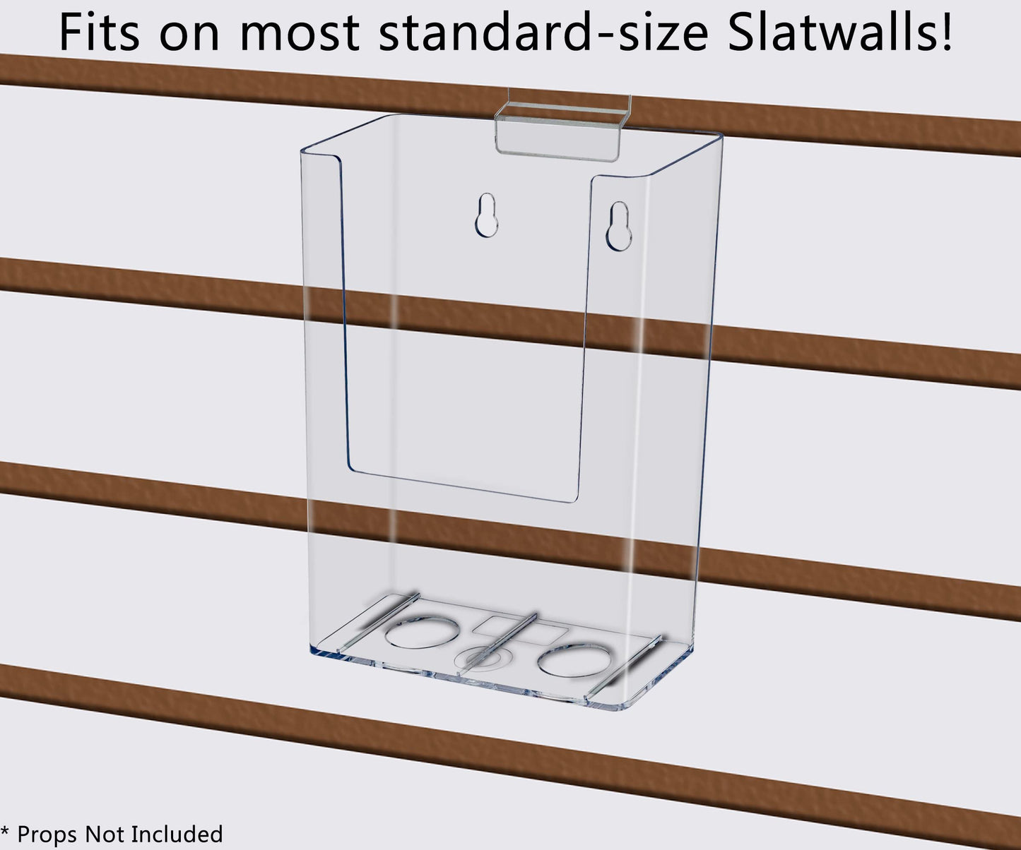 Marketing Holders 6 Pack Slatwall Brochure Holder Pamphlet Holds 4.5" W Literature BiFolds Display Rack Printed Half Sheet Literature Advertising Doctors Offices Retail Stores Big Box Stores