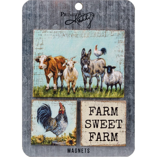 Primitives by Kathy Farm Sweet Farm Magnet Set