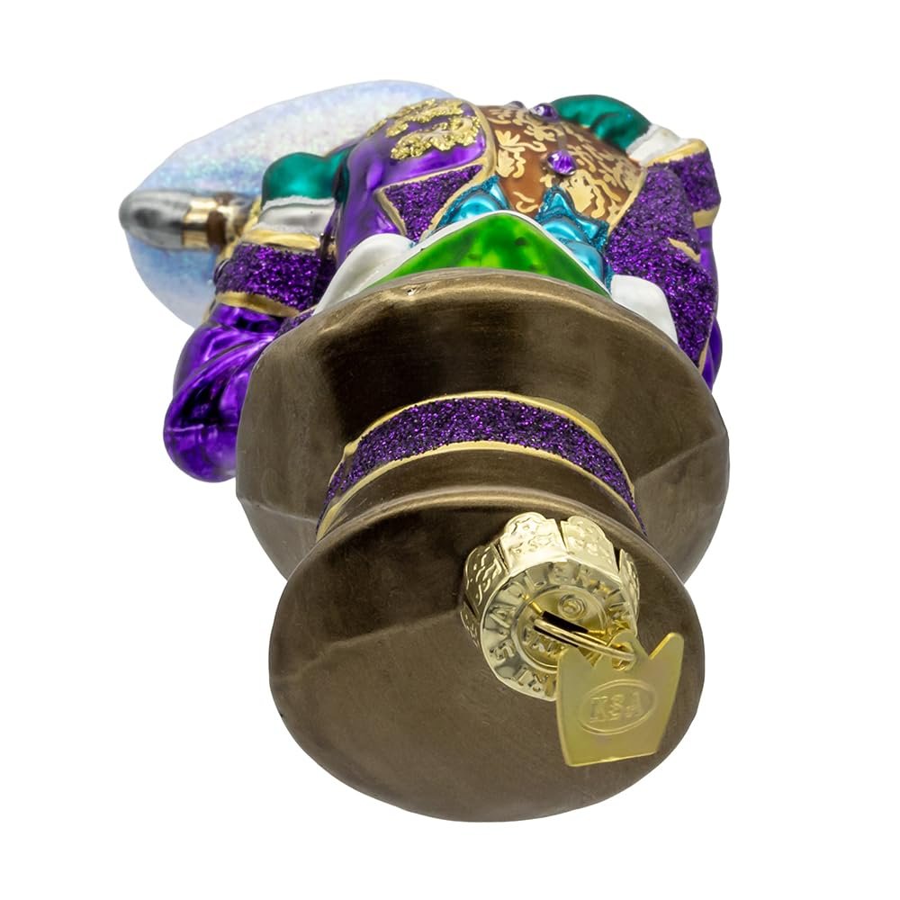 Kurt Adler 7-inch Bellissimo Glass Gentleman Frog Ornament