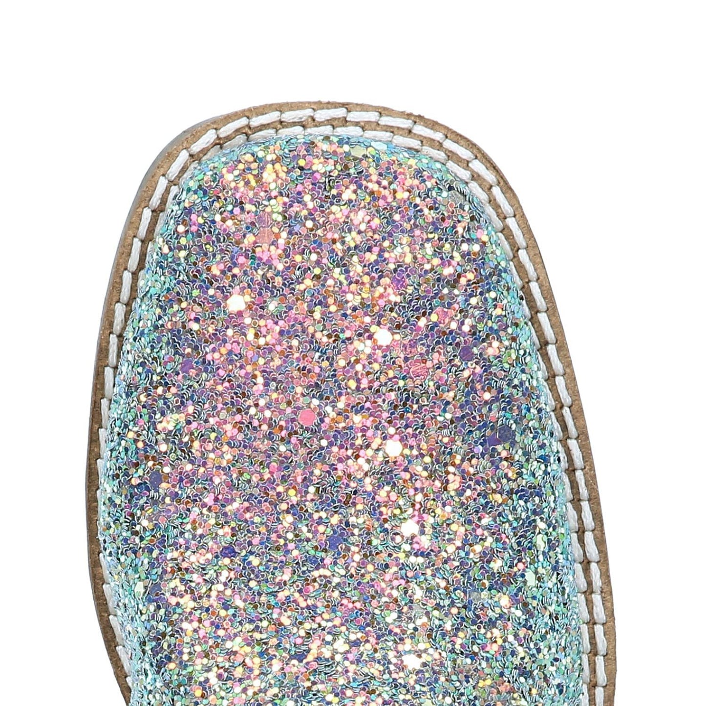 Smoky Children Ariel Pastel Glitter, Crazy Horse Western Cowboy Boot, Size 4.5R
