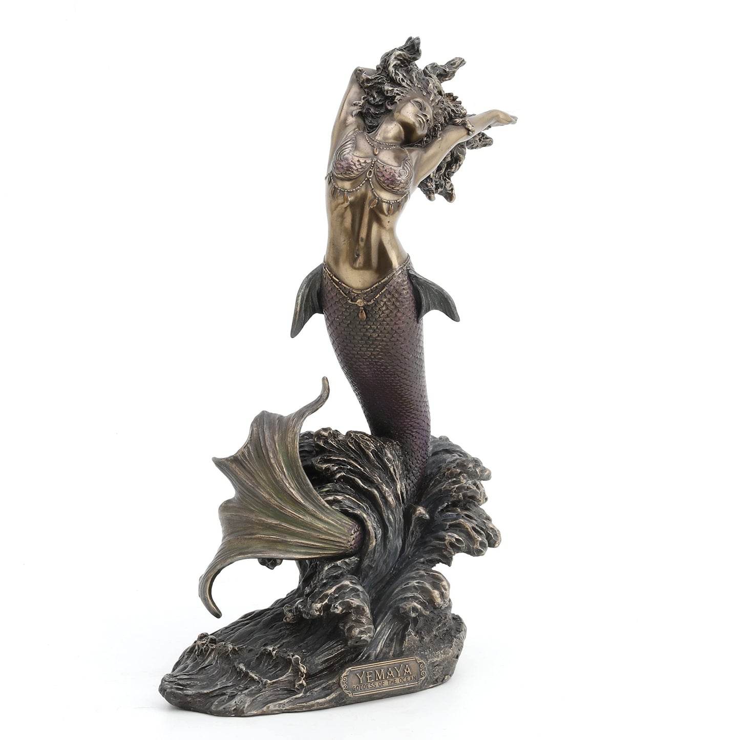 Yemaya Mother of All and Goddess of The Ocean Figurine Cold Cast Resin Bronze Finish