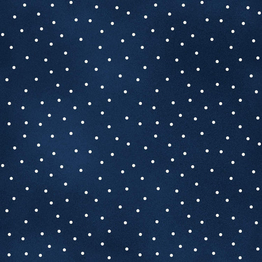 Navy Blue Tonal, Scattered White Dots, Accent Fabric, Beautiful Basics, Maywood Studios, 8119M-N, by The Yard