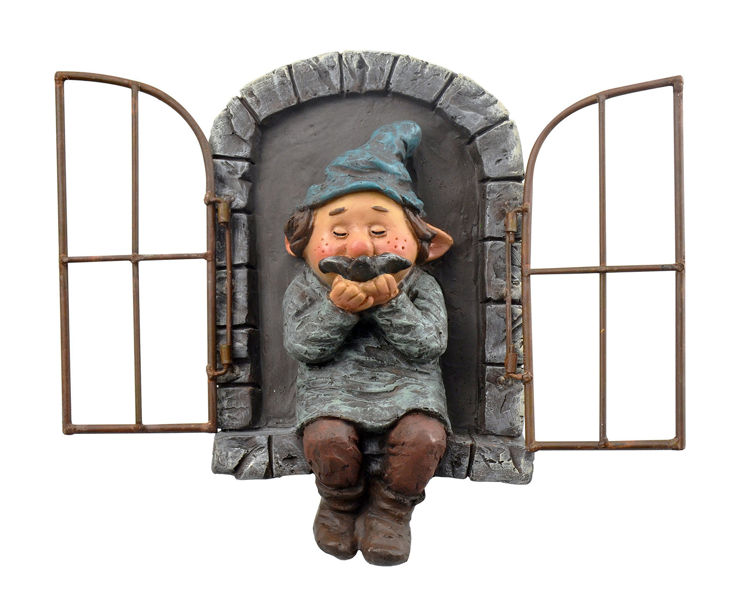 Red Carpet Studios 49063 Woodland Tree Face, Gnome in Window,9 6" H x 6.6" W