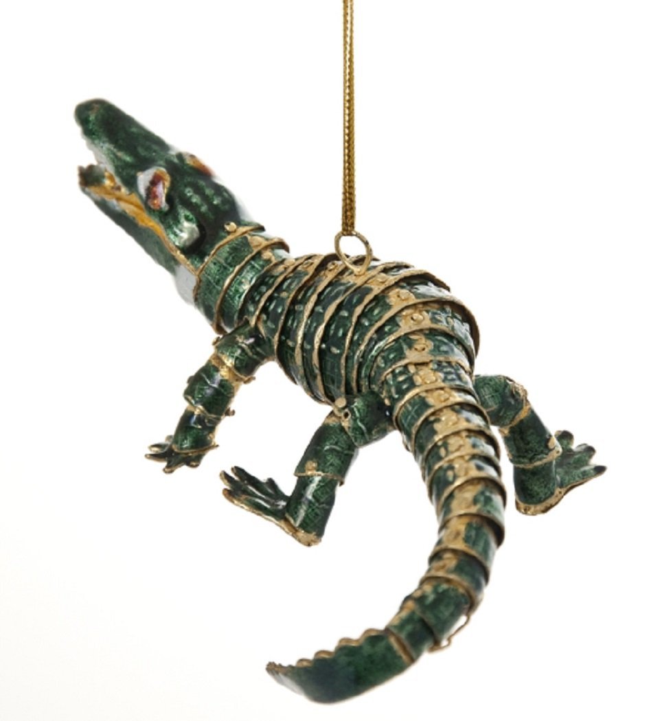 Cloisonne Articulated Alligator Hanging Ornament 5 Inches