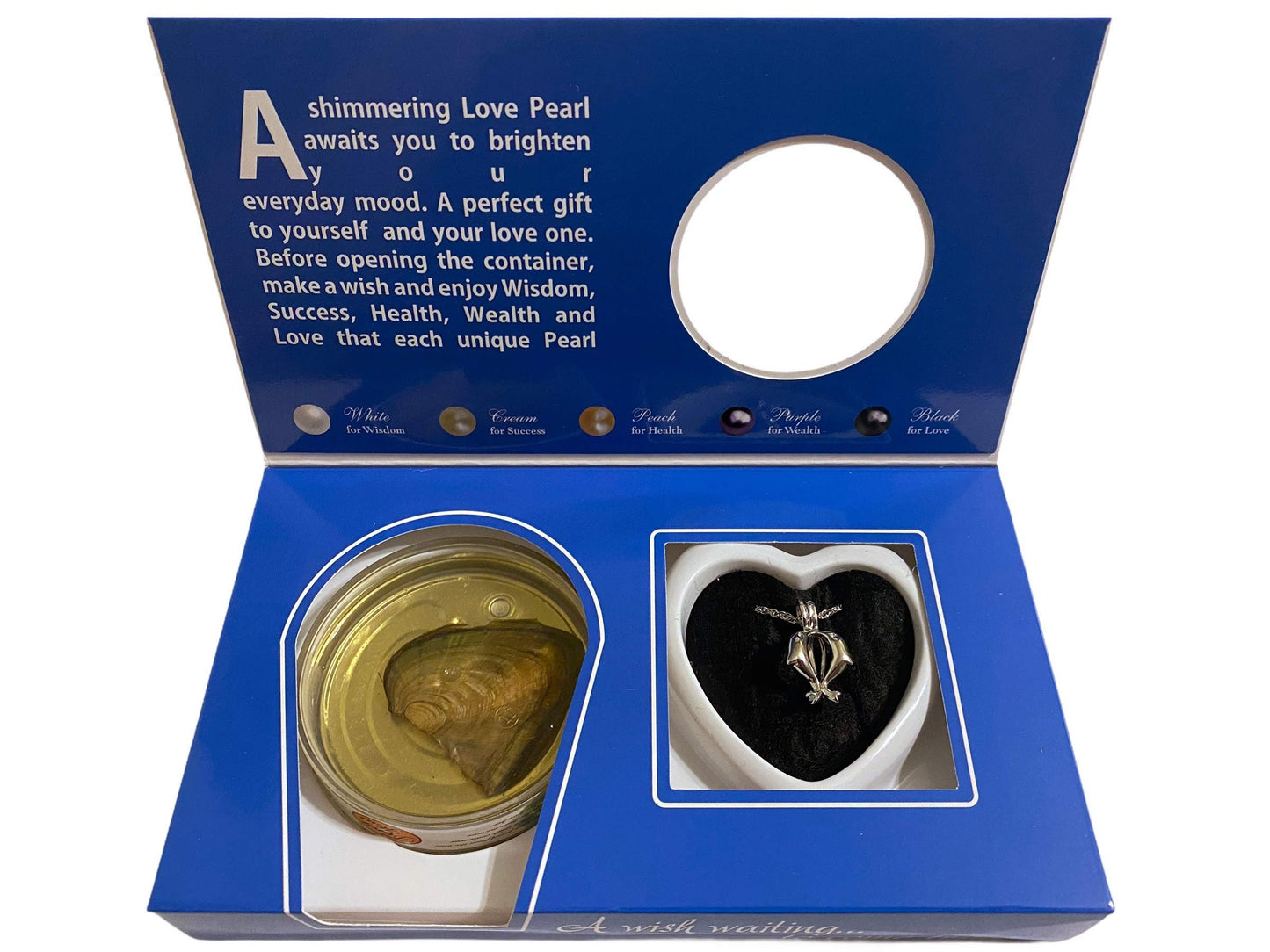 Love Wish Pearl Necklace Set with Stainless Steel Chain 16" (Dolphin)
