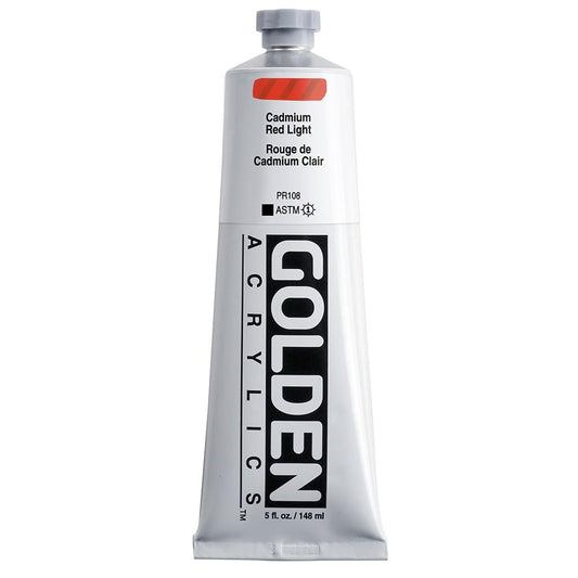 Heavy Body Acrylics by GOLDEN, Cadmium Red Light, 5 fl. oz. Tube, Professional Acrylic Paint, Opaque