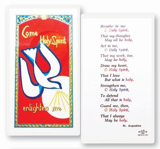 Hirten Confirmation Holy Spirit Breath Laminated Catholic Prayer Holy Card with Prayer on Back, Pack of 25