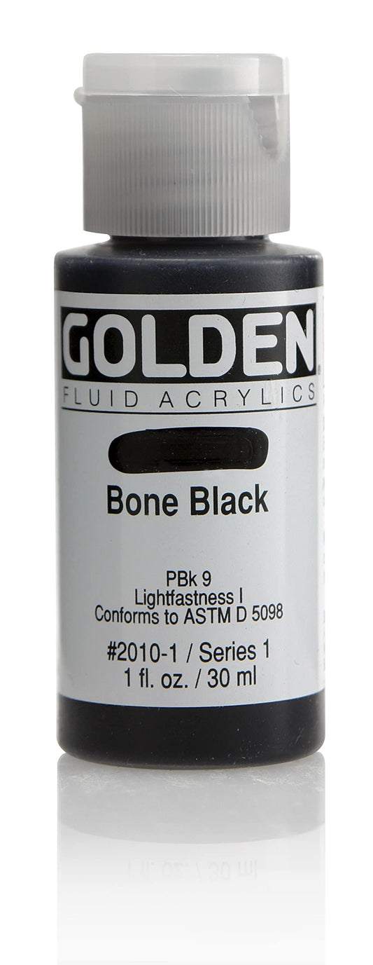 Golden Fluid Acrylic, 1 ounce bottle, Bone Black (2010-1)