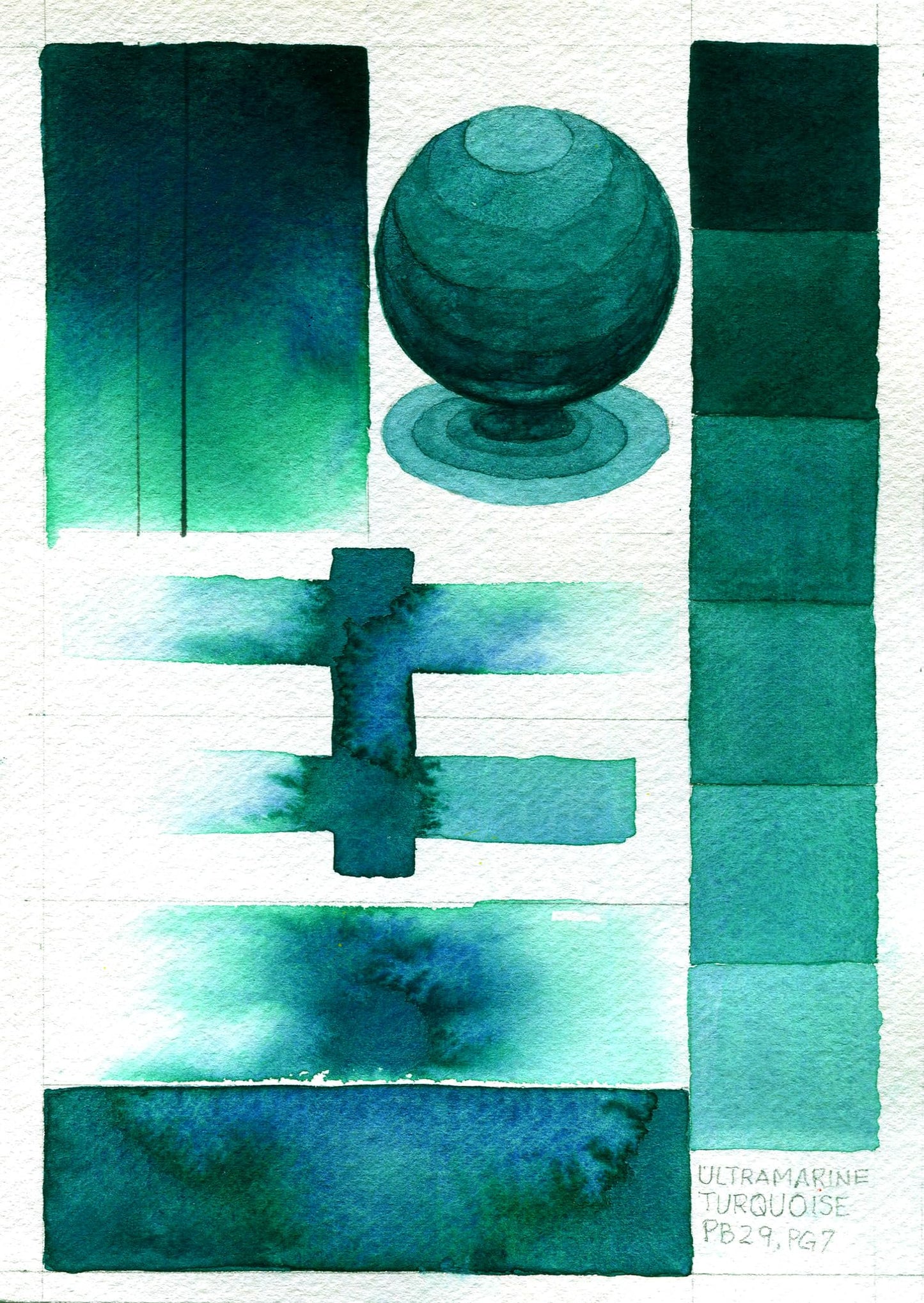 QoR Artist Watercolors by GOLDEN, Ultramarine Turquoise, 11 ml Tube, Professional Watercolor Paint, Transparent