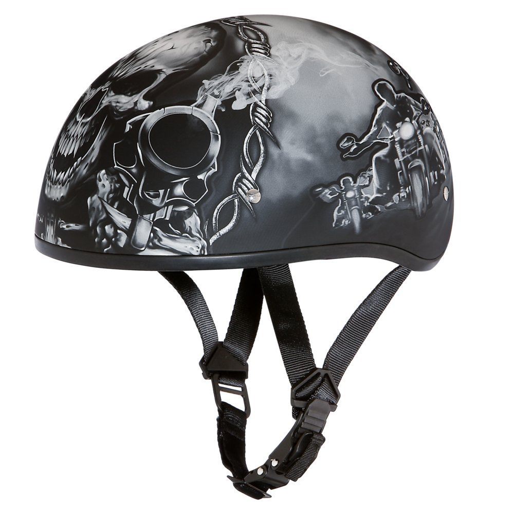Daytona Helmets Half Skull Cap Motorcycle Helmet – DOT Approved [Graphics]…