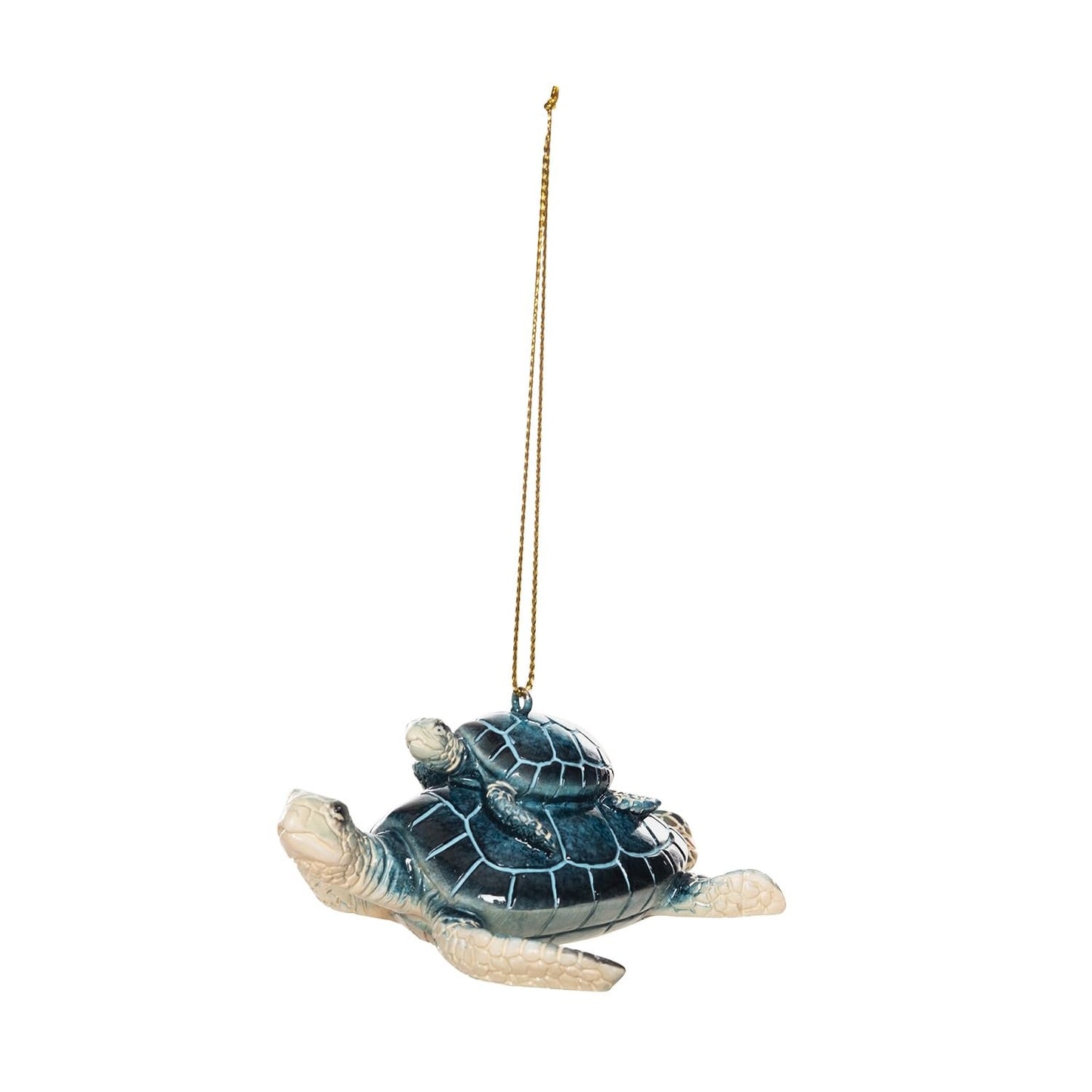 Beachcombers Blue Mother Baby Turtle Ornament, 1.77-inches Height, Hanging Ornament