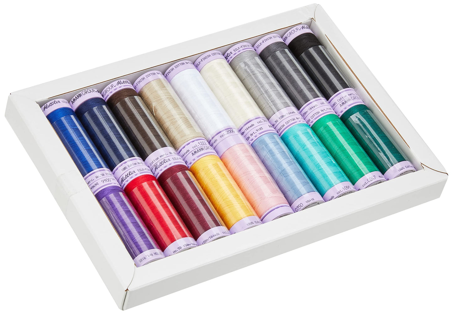 Mettler Silk Finish Cotton Thread Set | Colors may vary | 18 Pcs, Piece