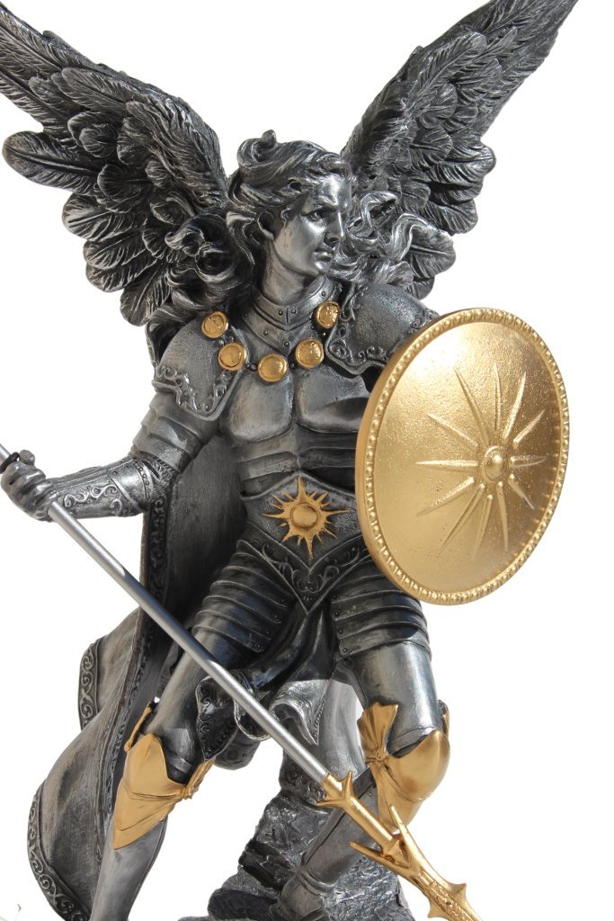 UNICORN STUDIO Veronese Design 13 5/8" Tall Raphael The Archangel Sculpture Religious Gift Figurine Cold Cast Pewter Finish Resin Sculpture