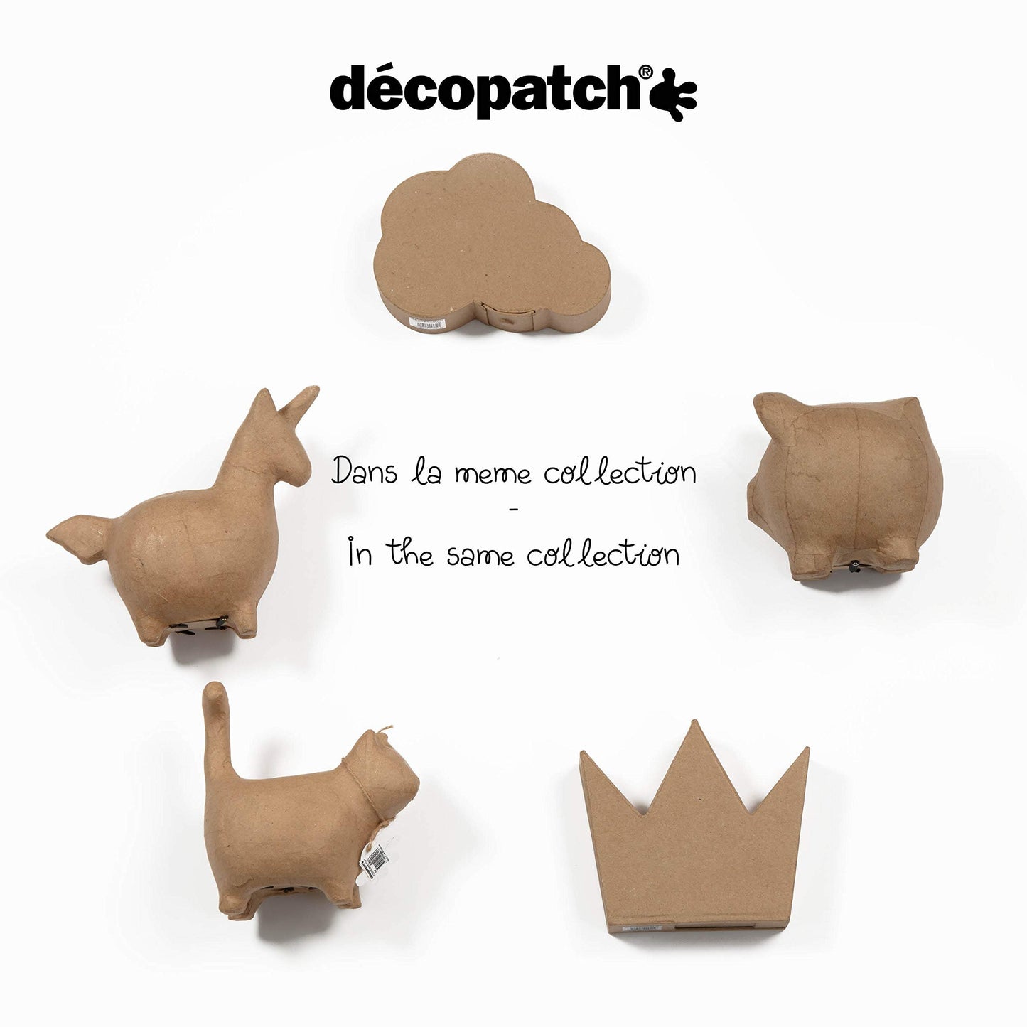Décopatch - Ref AC842C - Flying Pig Money Box - Papier Maché Object to Decorate - 15.5 x 11 x 14cm - Decorate Papers & PaperPatch Glue, Glitter, Paints