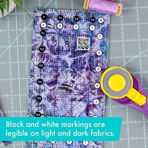 Creative Grids Quilt Ruler 4-1/2in x 8-1/2in Rectangle – CGR48 – Made in USA, Non-Slip Grip Acrylic Quilting, Sewing, Crafting, Patchwork Ruler for Measuring & Cutting Fabric
