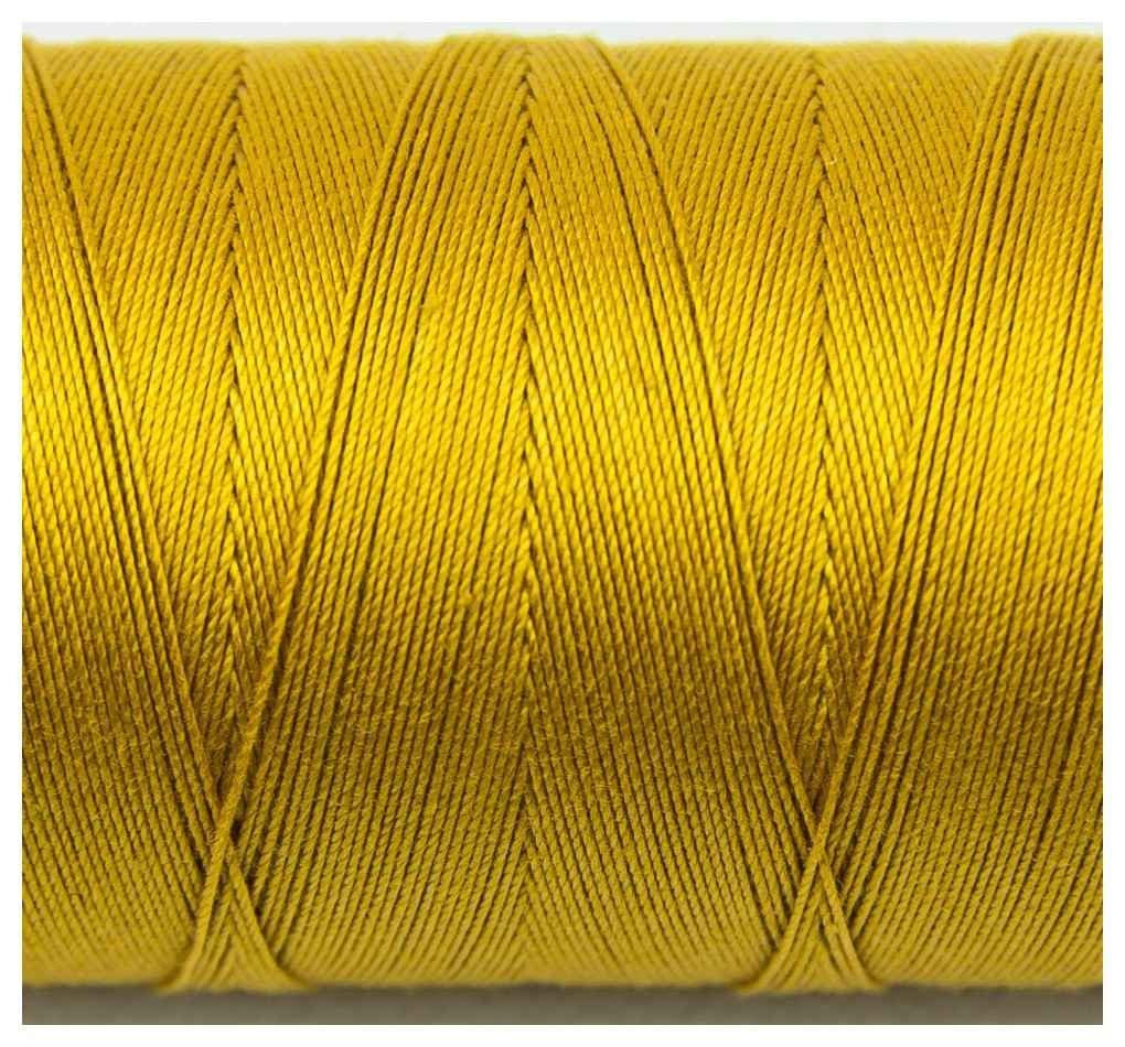 WonderFil Specialty Threads Spagetti, Rich Gold, 3-ply 100% Long Staple Double-Gassed Egyptian Cotton, 12wt