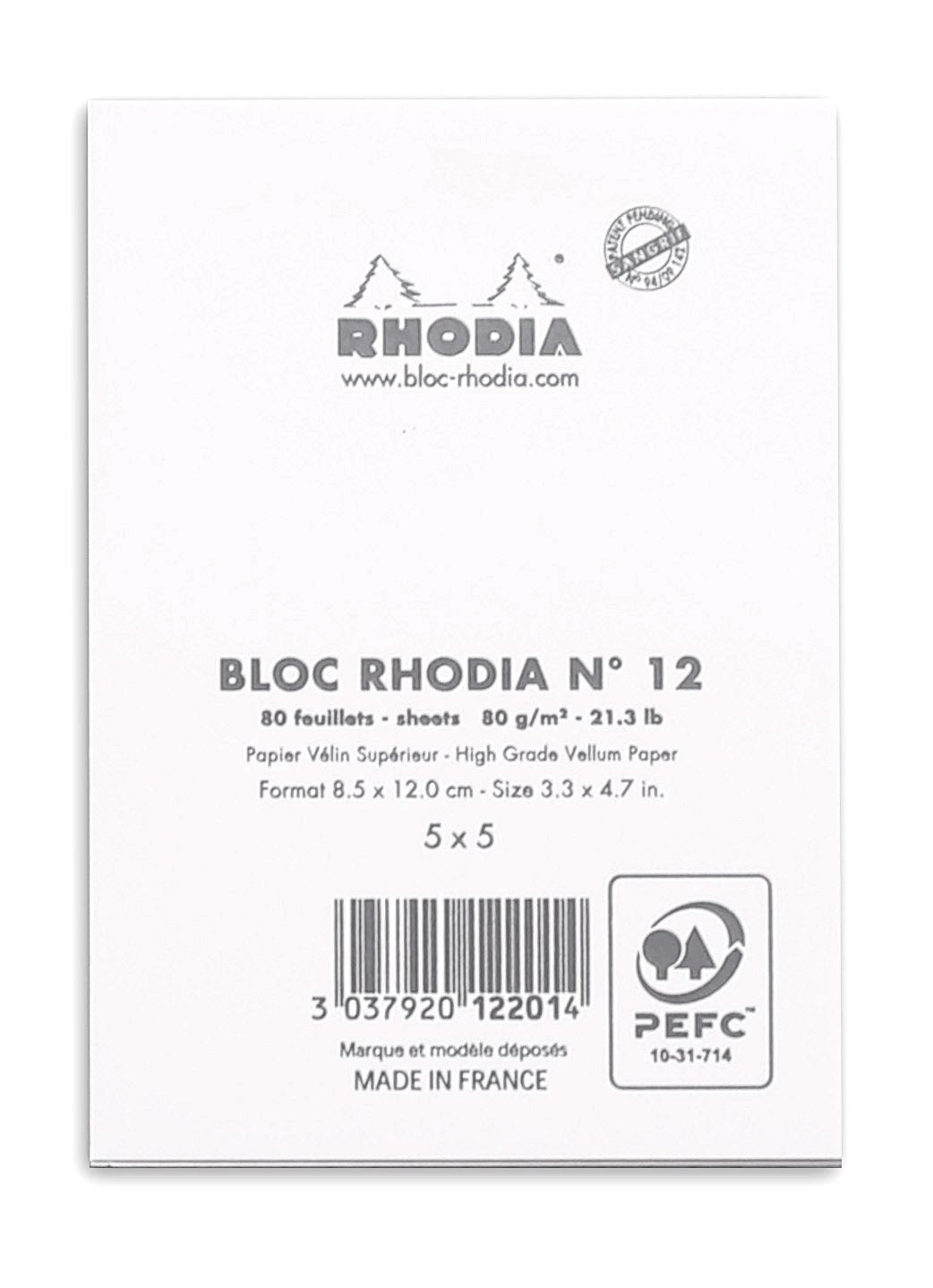 Rhodia Stapleboundパッドno。18 – a4 (8.25 X 11.75インチ)、グラフ、ブラック