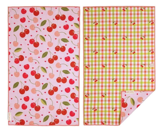 WerkShoppe Cherry Hearts Microfiber Towel