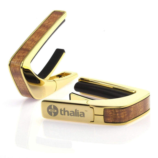 THALIA BLACK CHROME FINISH CAPO WITH SAPELE INLAY