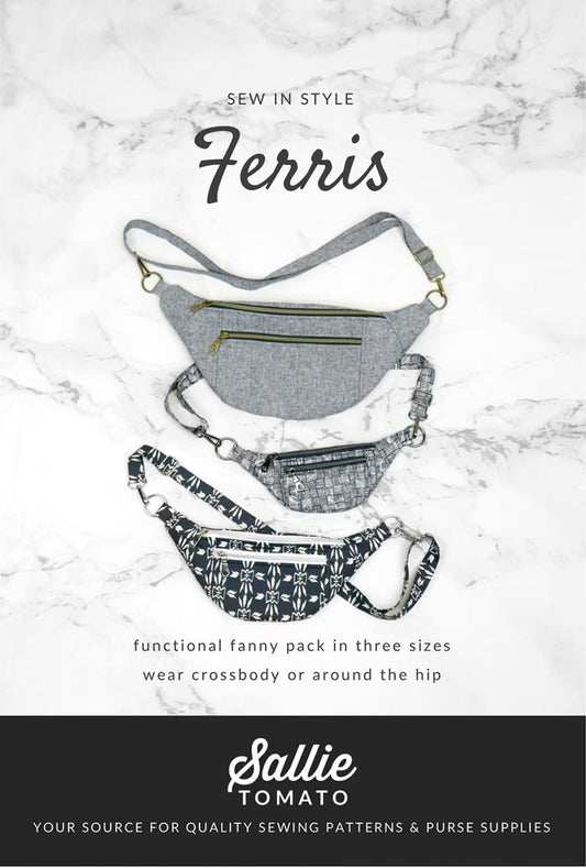 Sallie Tomato Ferris Fanny Pack Pattern, White