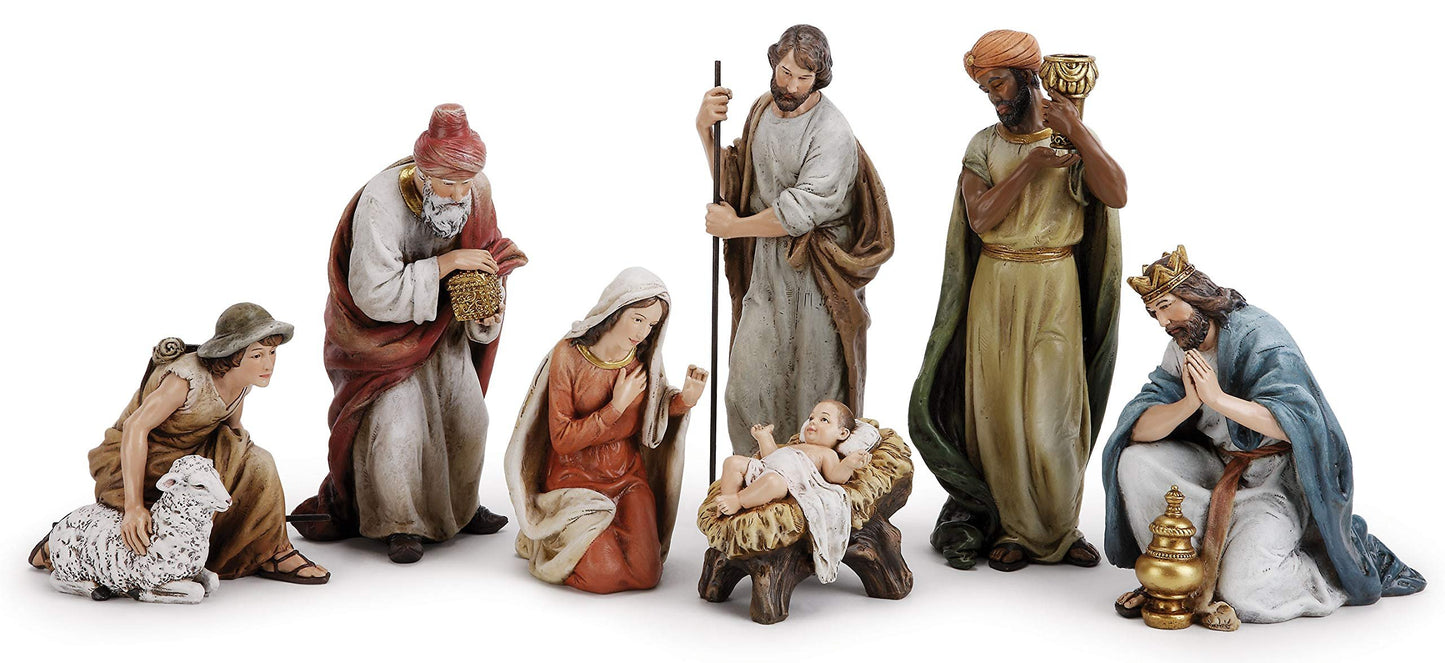 Joseph's Studio by Roman - 7-Piece Nativity Set, Includes Holy Family, Wise Men and Shepherd, 9.5" H, Resin and Stone, Decorative Figures, Collection, Durable, Long Lasting