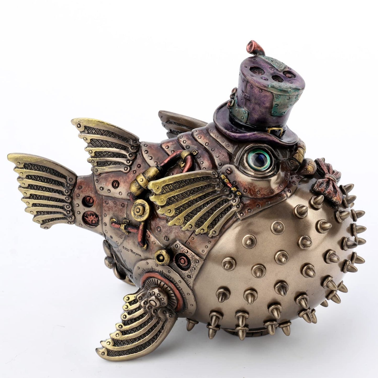 Veronese Design 5 1/8 Inch Steampunk Sofishticated Fugu Resin Statue Bronze Finish