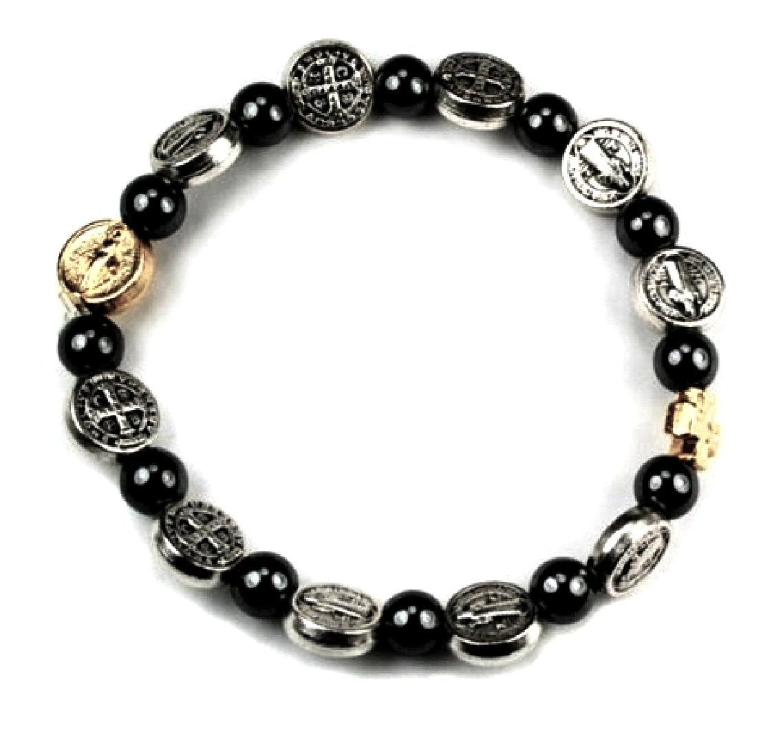 Saint Benedict Bracelet Religious Jewelry Patron Saint Stretch Bracelet