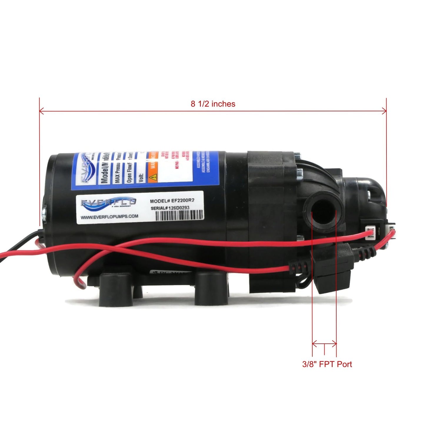 Everflo 12 Volt 2.2 GPM 70 PSI Diaphragm Pump