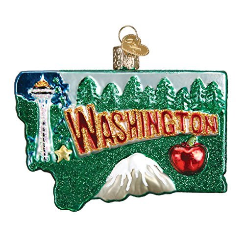 Old World Christmas Glass Blown Ornament State of Washington (36199)