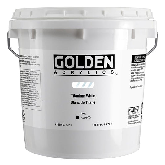 Golden Heavy Body Acrylic - Titanium White - 128 oz Jar