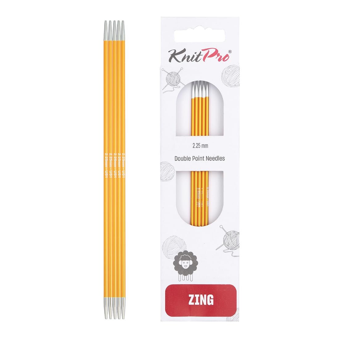 KnitPro Zing Double Pointed Needles 8" (20cm)