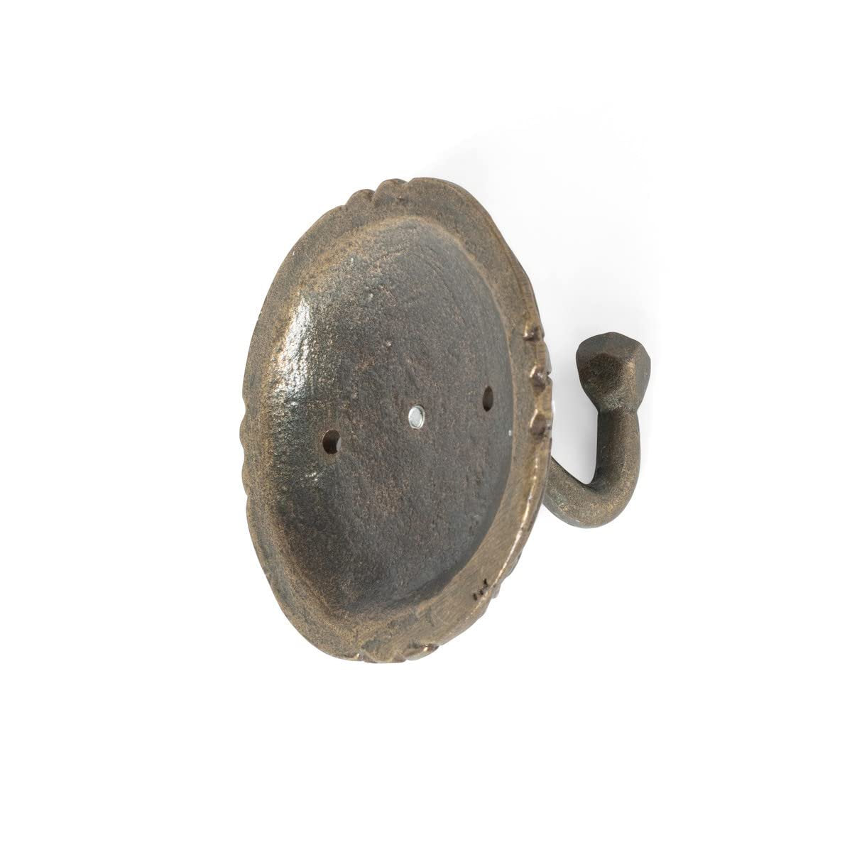 Park Hill Collection Scroll Antique Brass Wall Hook, 3-inch Height, Metal, for Home, Office, Room Decor Use