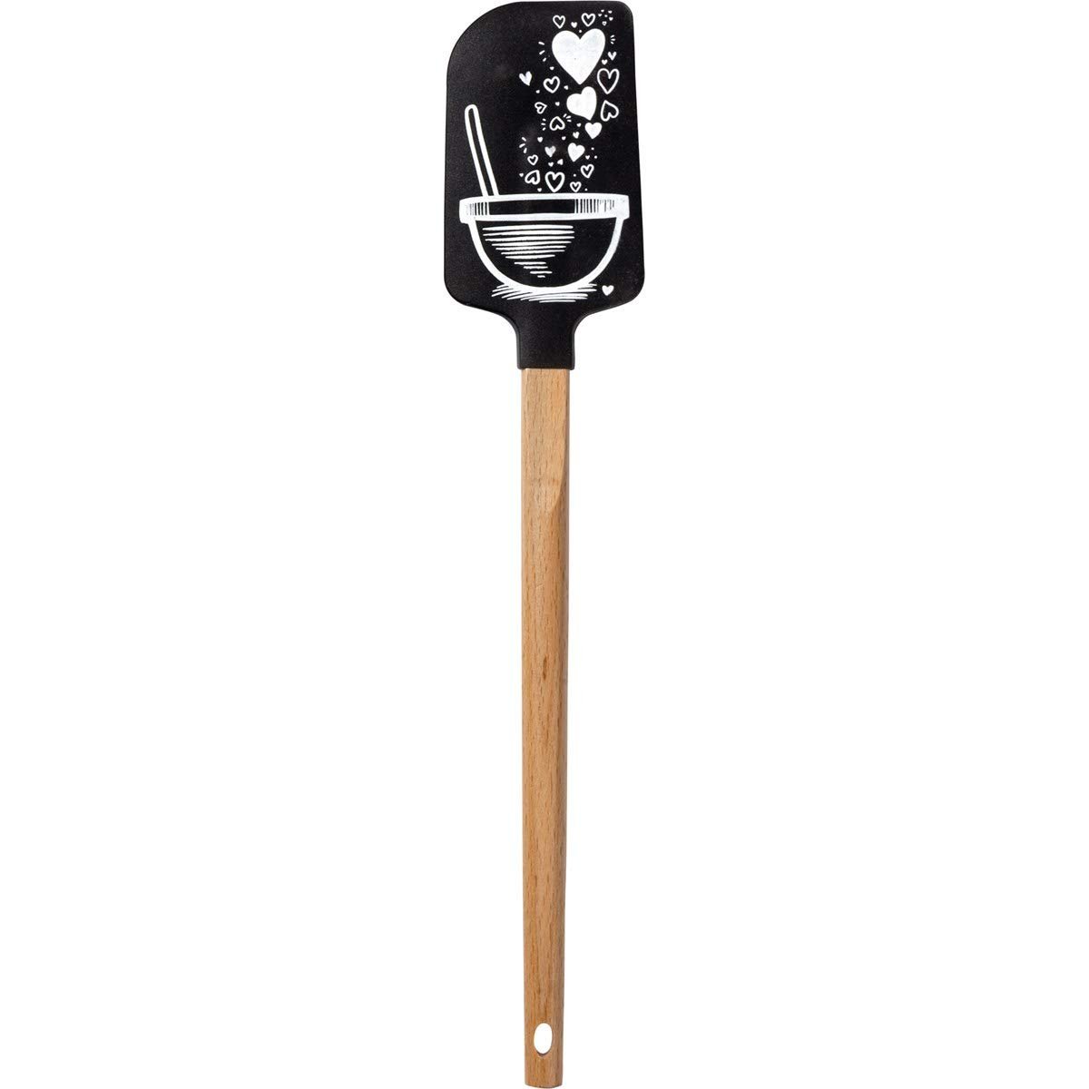 Silicone Spatula with Wood Handle with Funny Sentiment - Love Means You Licked the Spoon Twice
